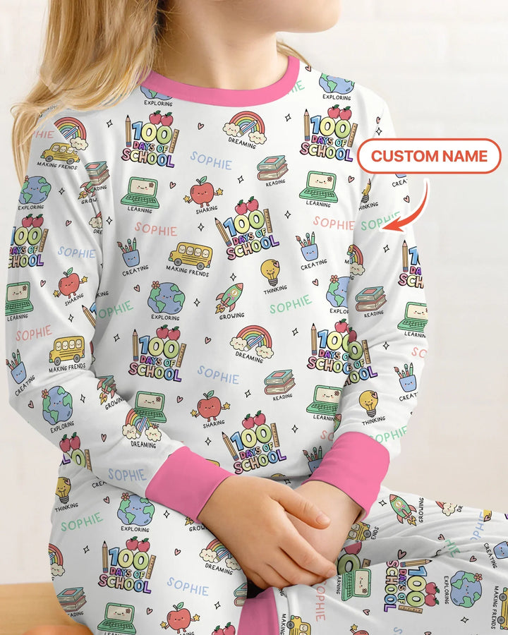 Zweiteiliges Langarm-Pyjama-Set mit Sommerfrüchten