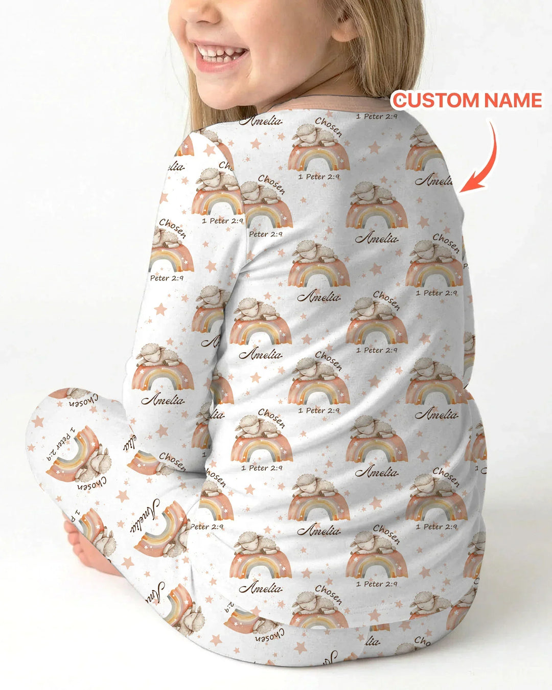 Zweiteiliges Langarm-Pyjama-Set mit Sommerfrüchten