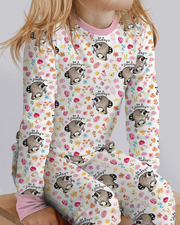 Zweiteiliges Langarm-Pyjama-Set mit Sommerfrüchten