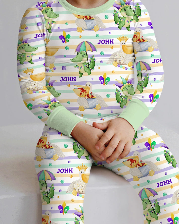 Zweiteiliges Langarm-Pyjama-Set mit Sommerfrüchten