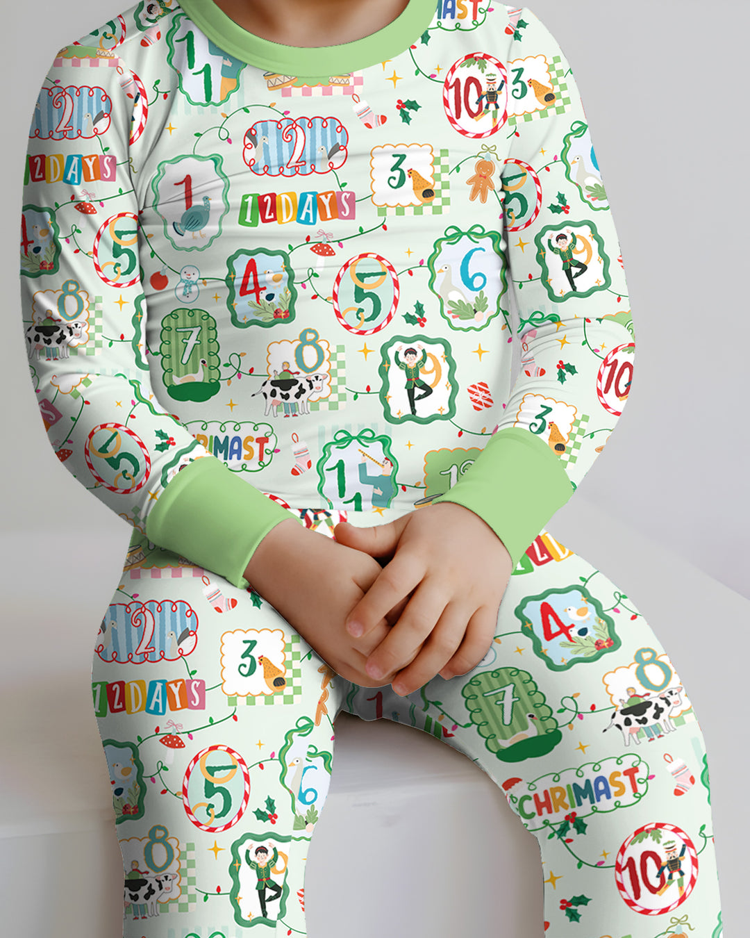 12 Christmas Prayers Bamboo Two Piece Long Sleeve Pajama Set