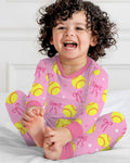 Zweiteiliges Langarm-Pyjama-Set mit Sommerfrüchten