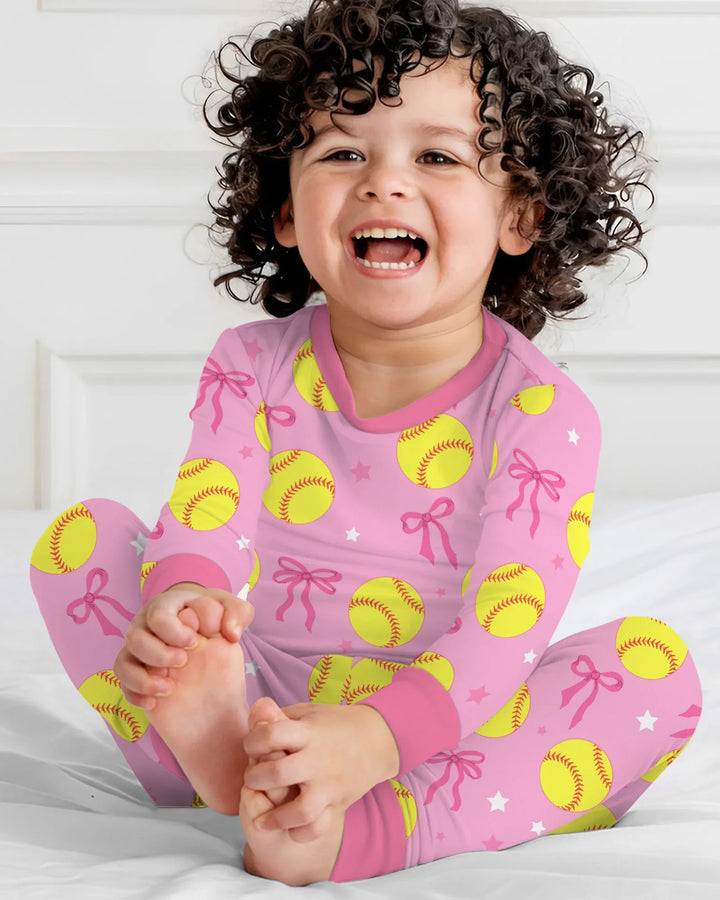 Zweiteiliges Langarm-Pyjama-Set mit Sommerfrüchten