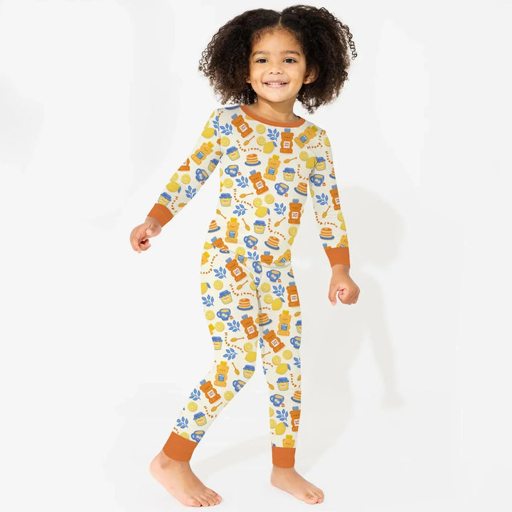 Zweiteiliges Langarm-Pyjama-Set mit Sommerfrüchten