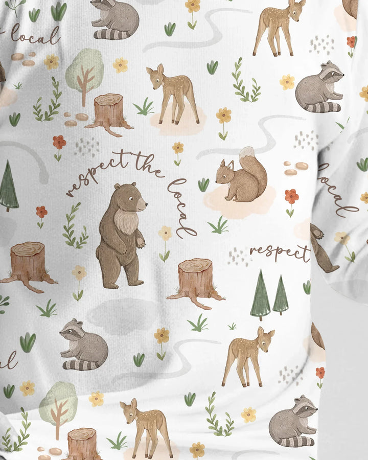 Zweiteiliges Langarm-Pyjama-Set mit Sommerfrüchten