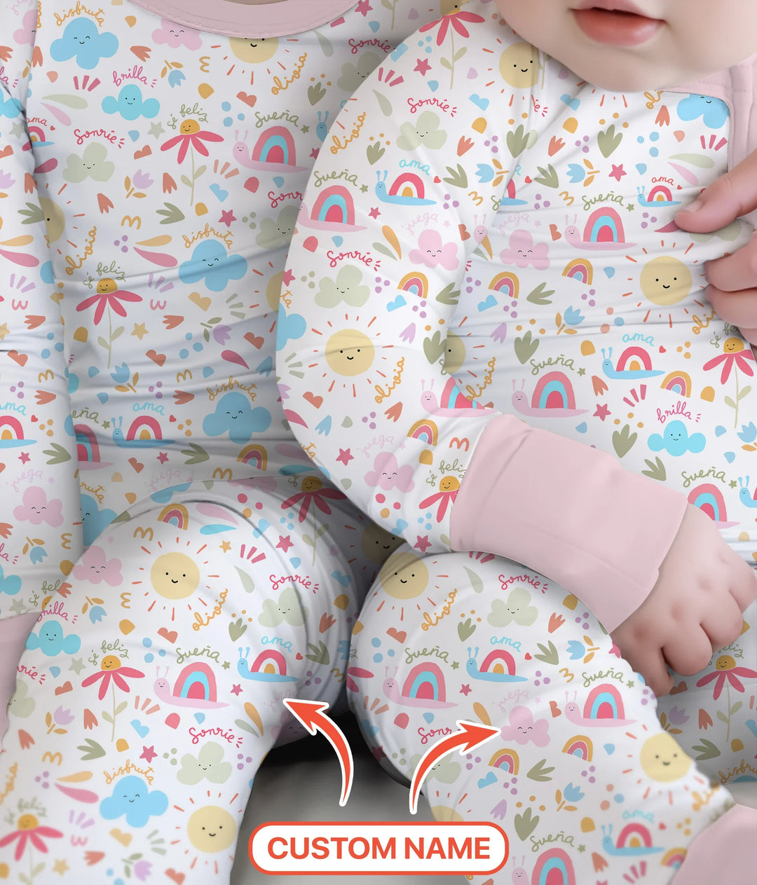 Gerippte Babykleidung mit individuellem Foto - Weich &amp; Skizzenhaft