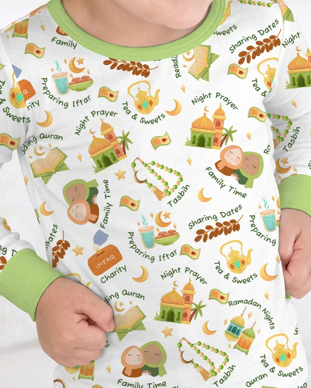 Zweiteiliges Langarm-Pyjama-Set mit Sommerfrüchten