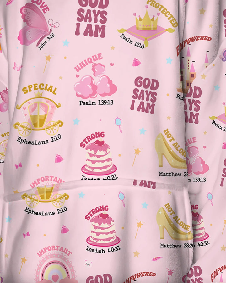 Gott sagt, ich bin ein Mädchen Tragbarer Bambus-Deckenpullover