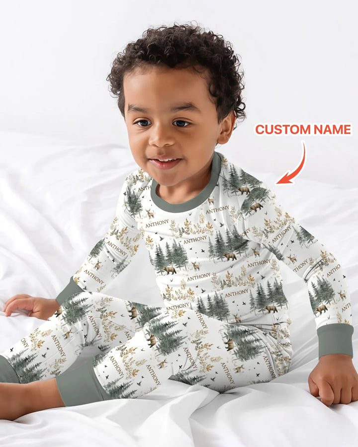Zweiteiliges Langarm-Pyjama-Set mit Sommerfrüchten