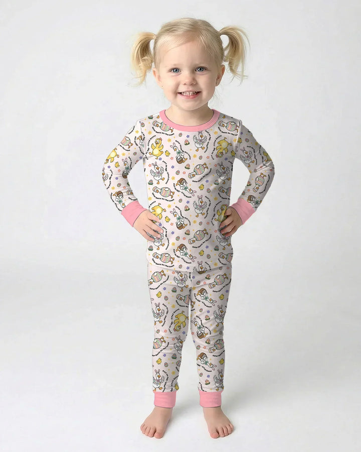 Zweiteiliges Langarm-Pyjama-Set mit Sommerfrüchten