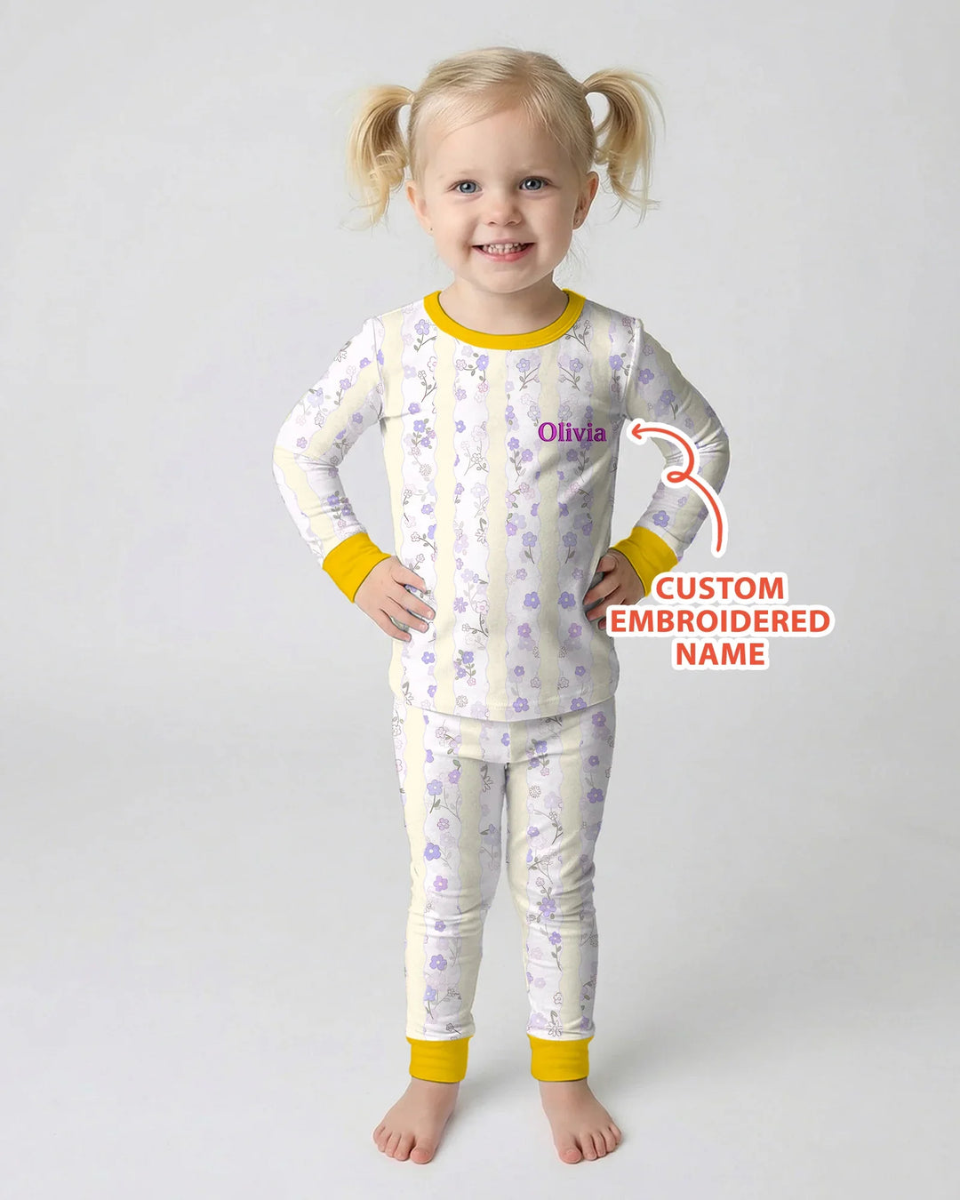 Zweiteiliges Langarm-Pyjama-Set mit Sommerfrüchten