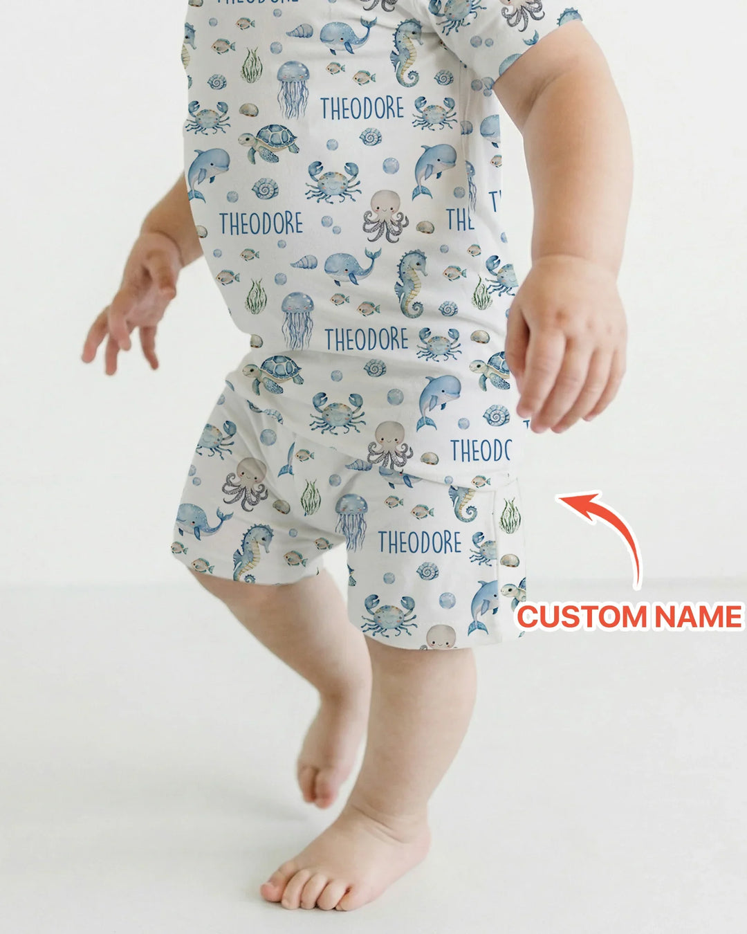 Zweiteiliges Pyjama-Set mit kurzen Ärmeln und Shorts im Sommer-Design