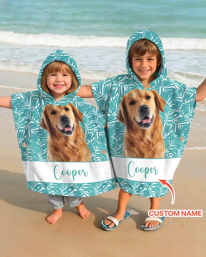 Custom Photo Print Dog Bamboo Swim Poncho
