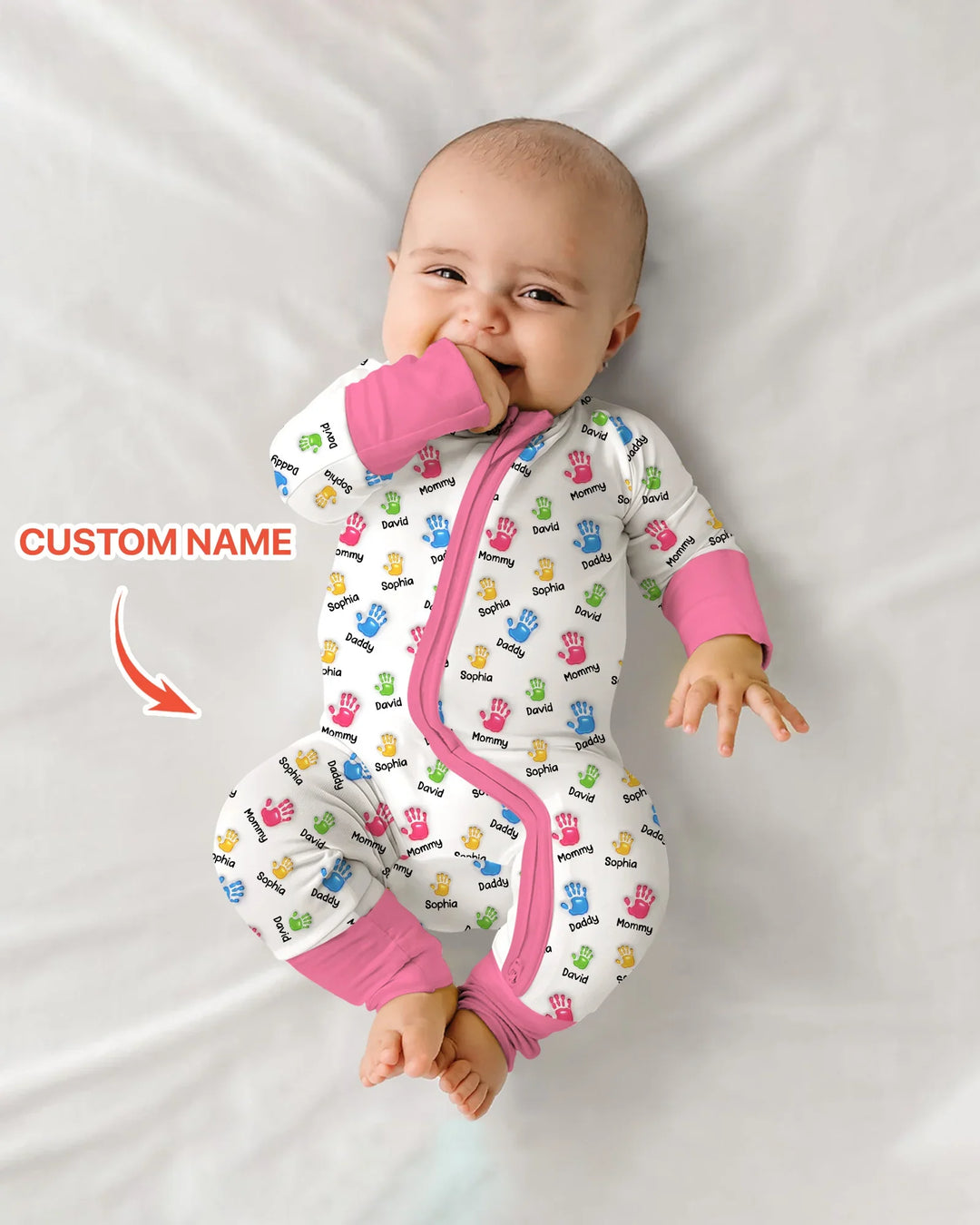 First Mother Day - Handprints Bamboo Convertible Zippy