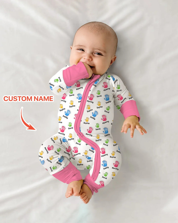 First Mother Day - Handprints Bamboo Convertible Zippy