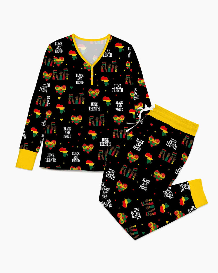 Juneteenth Schwarz und Stolz Bambus Damen Pyjama Set