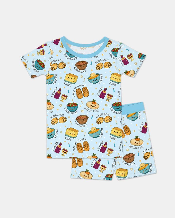 Template Zweiteiliges Pyjama-Set mit kurzen Ärmeln und Shorts