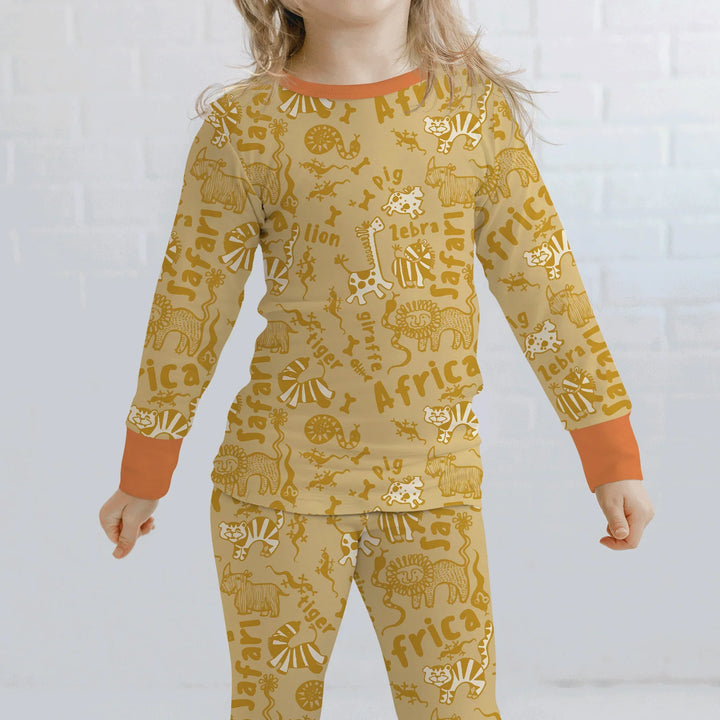 Zweiteiliges Langarm-Pyjama-Set mit Sommerfrüchten