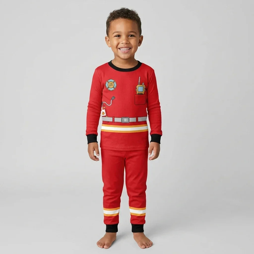 Zweiteiliges Langarm-Pyjama-Set mit Sommerfrüchten