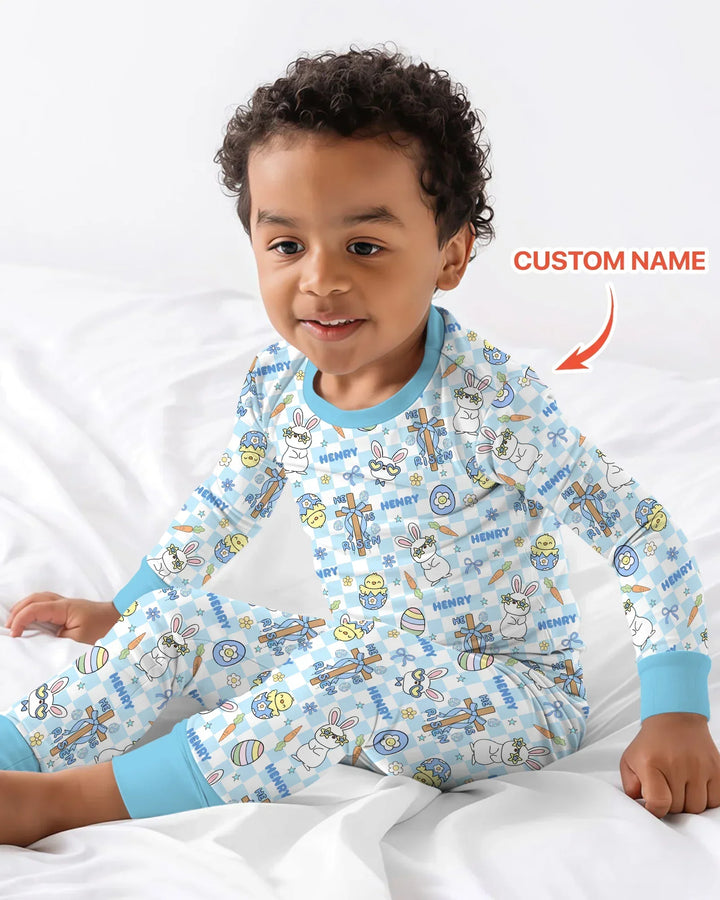 Zweiteiliges Langarm-Pyjama-Set mit Sommerfrüchten