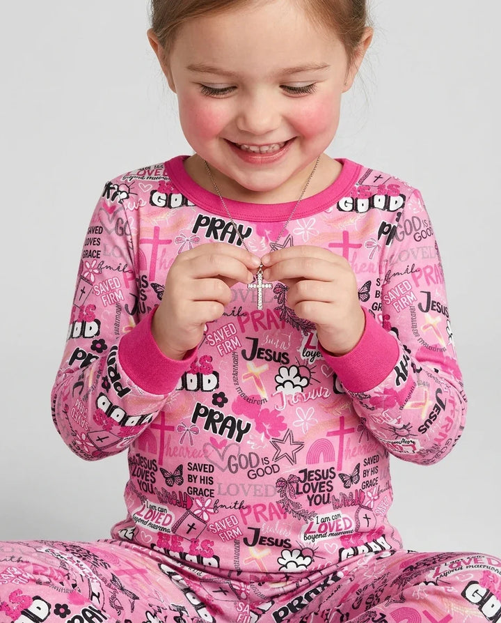 Zweiteiliges Langarm-Pyjama-Set mit Sommerfrüchten