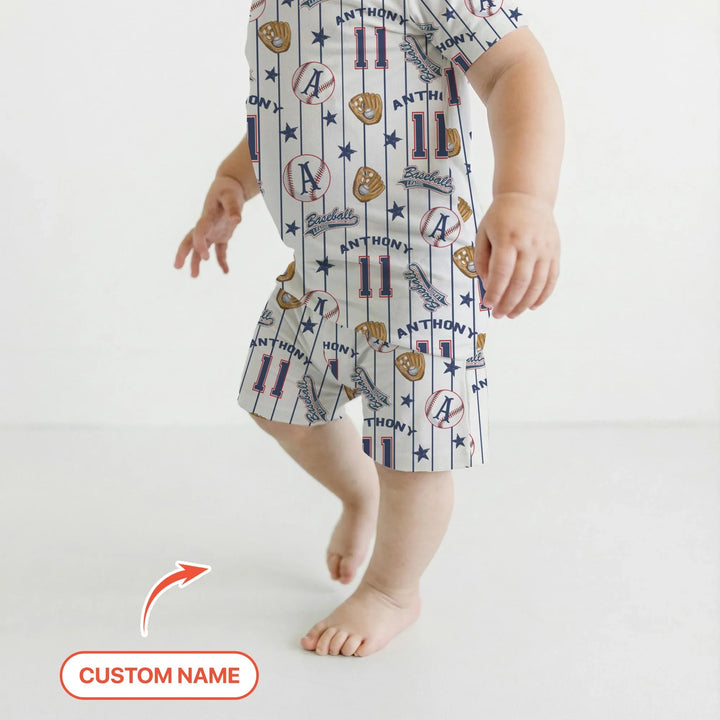 Zweiteiliges Pyjama-Set mit kurzen Ärmeln und Shorts im Sommer-Design