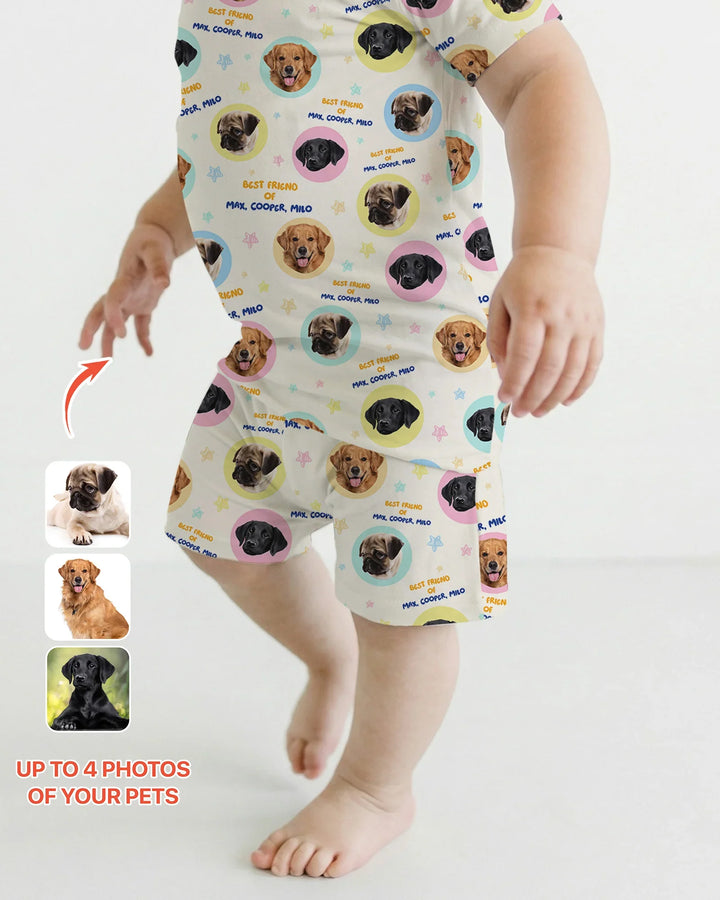 Zweiteiliges Pyjama-Set mit kurzen Ärmeln und Shorts im Sommer-Design
