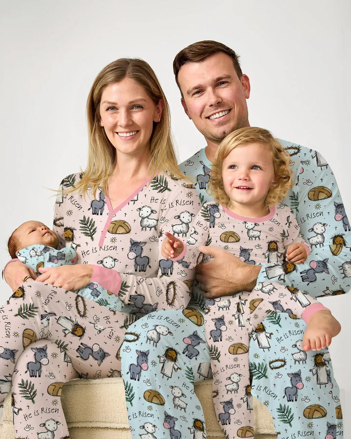 He Is Risen Easter Family Matching Bamboo Convertible Zippy