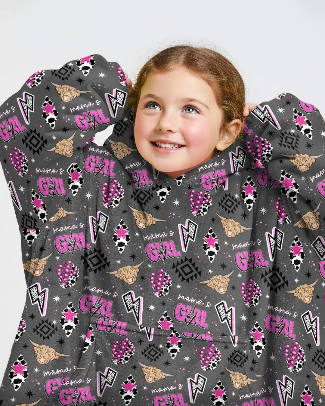 Western Mama & Ich passende tragbare Bambus-Decken-Hoodie