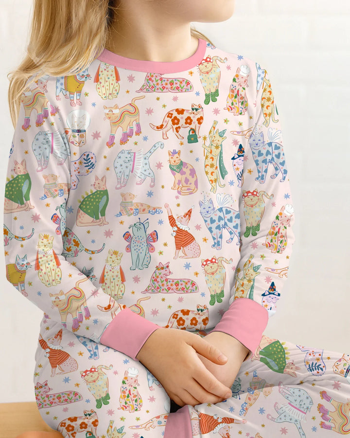 Zweiteiliges Langarm-Pyjama-Set mit Sommerfrüchten