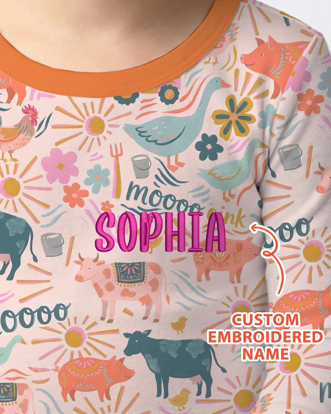 Zweiteiliges Langarm-Pyjama-Set mit Sommerfrüchten