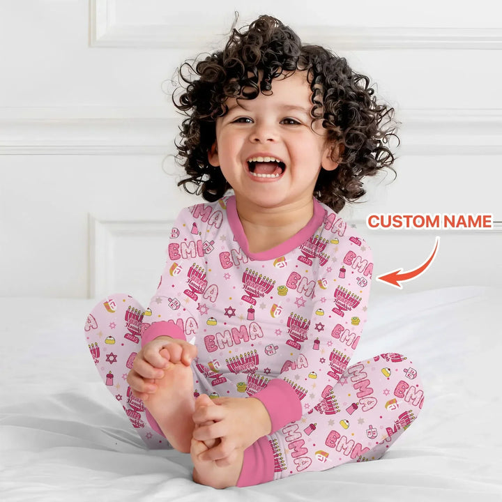 Zweiteiliges Langarm-Pyjama-Set mit Sommerfrüchten