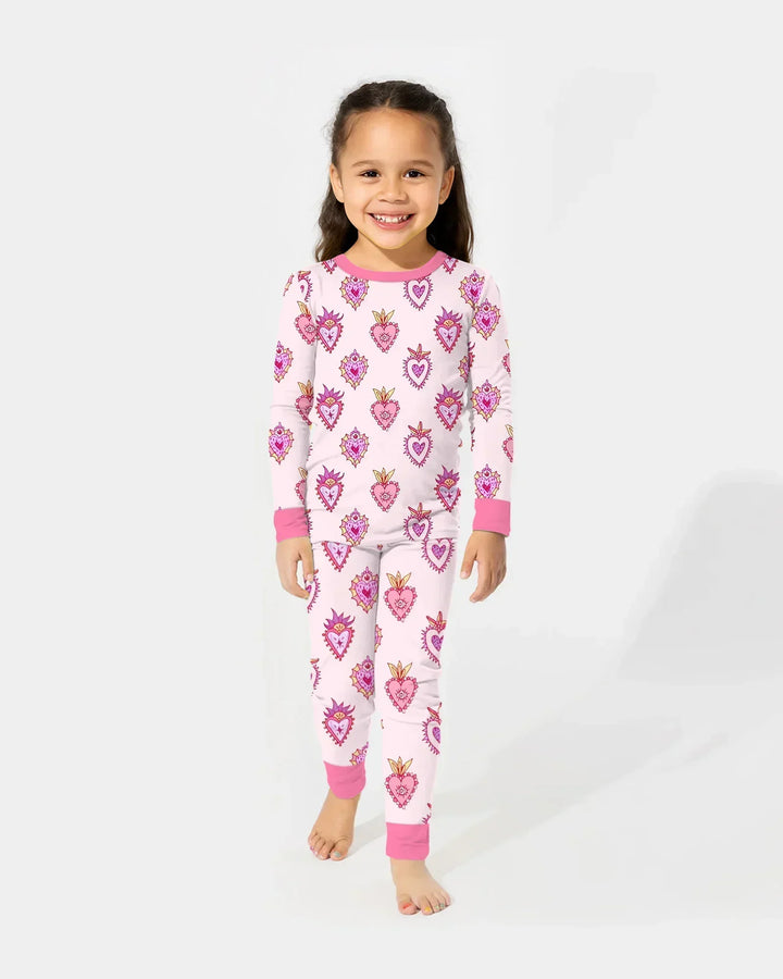Zweiteiliges Langarm-Pyjama-Set mit Sommerfrüchten