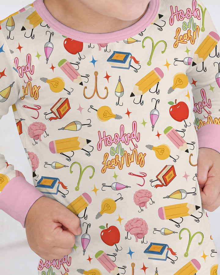 Hooked on Learning Bamboo Two Piece Long Sleeve Pajama Set