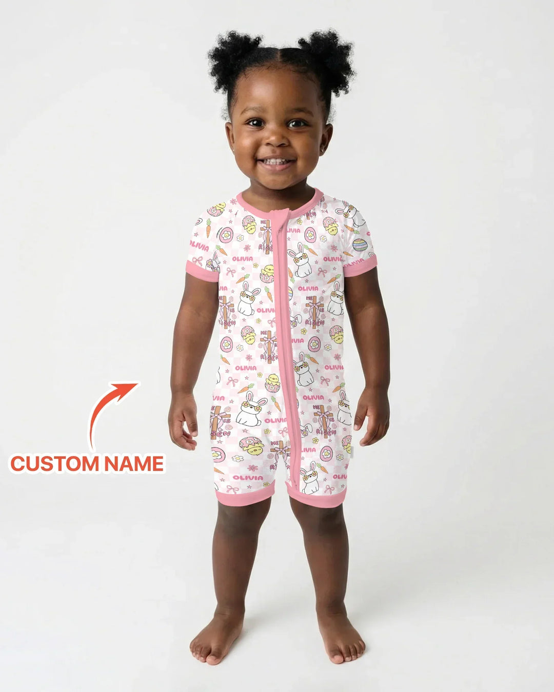 Custom Name Retro Easter Bamboo Shorty Zippy
