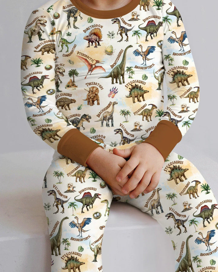 Dino Discovery Bamboo Two Piece Long Sleeve Pajama Set