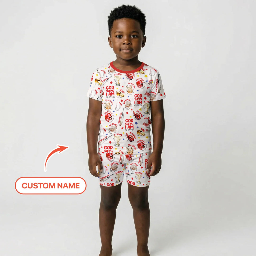 Zweiteiliges Pyjama-Set mit kurzen Ärmeln und Shorts im Sommer-Design
