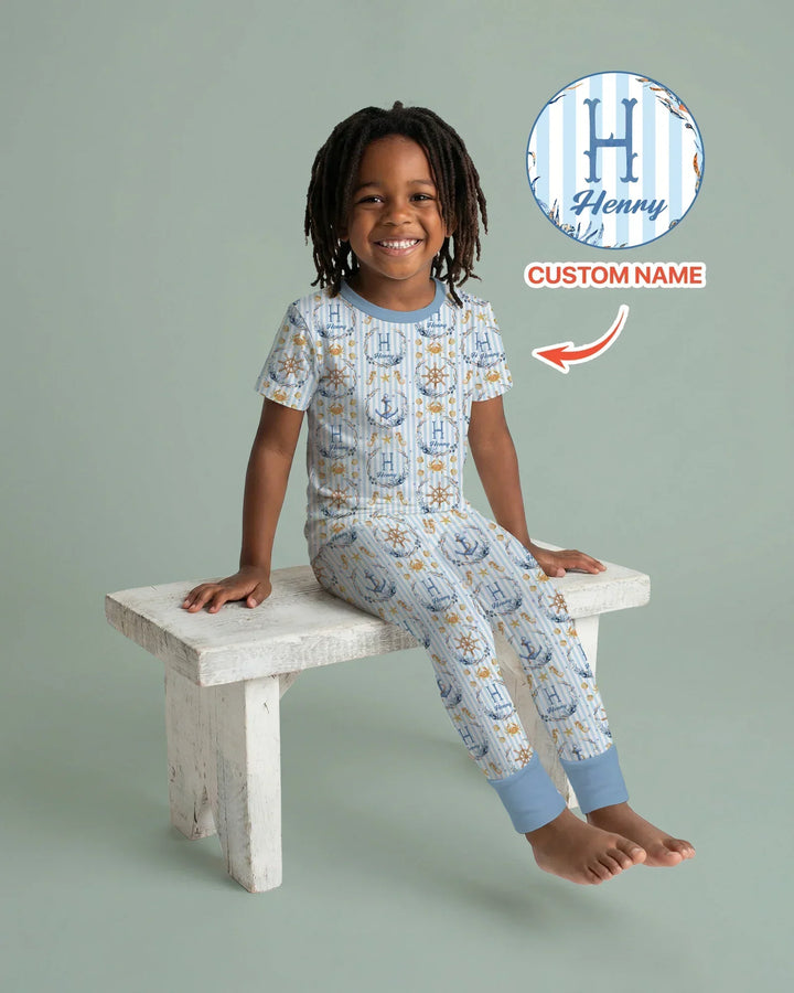 Zweiteiliges, kurzärmliges Pyjama-Set mit Marienkäfern