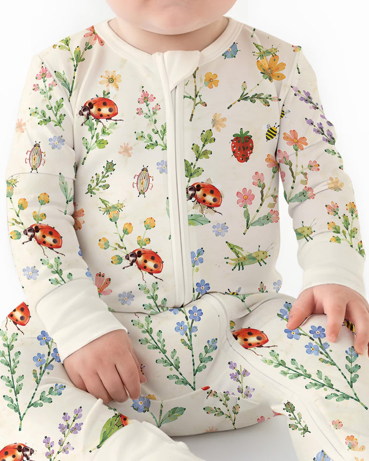 Ladybug Floral Wild Flower Vintage Bamboo Convertible Zippy