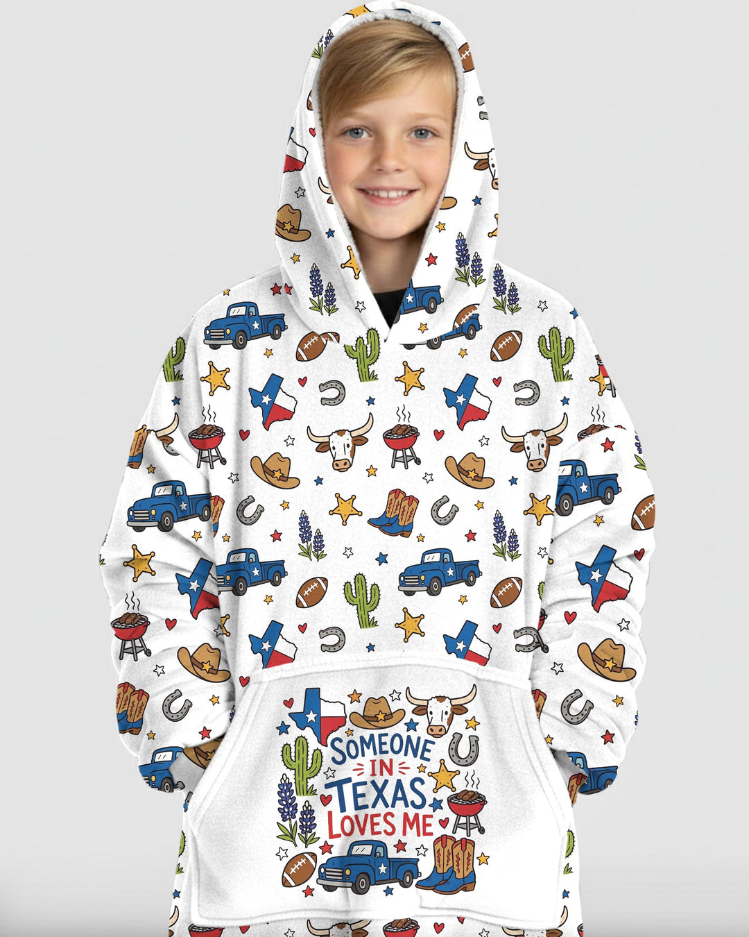 Someone in Texas Loves Me Bamboo Blanket Hoodie