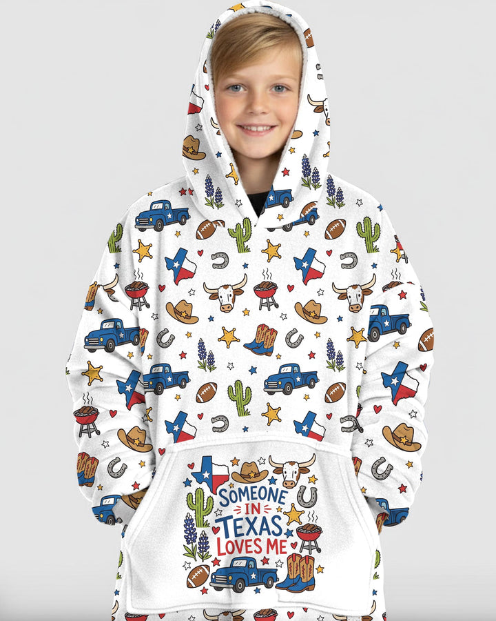 Someone in Texas Loves Me Bamboo Blanket Hoodie