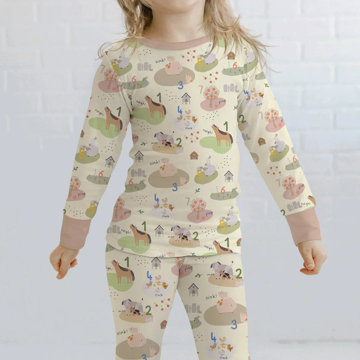 Zweiteiliges Langarm-Pyjama-Set mit Sommerfrüchten