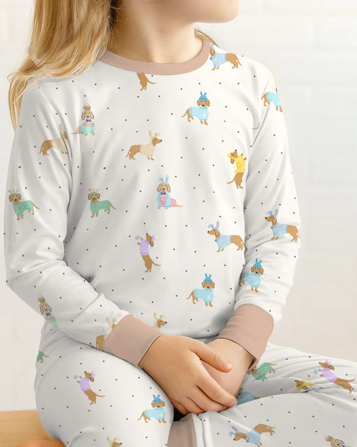 Zweiteiliges Langarm-Pyjama-Set mit Sommerfrüchten