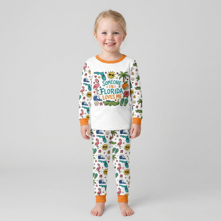 Someone in Florida Loves Me Bamboo Two Piece Long Sleeve Pajama Set - Art