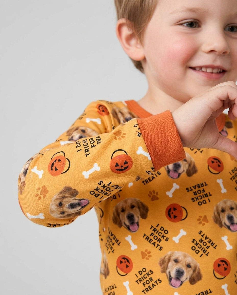 Custom Pet Photo Tricks for Treats  Bamboo Two Piece Long Sleeve Pajama Set