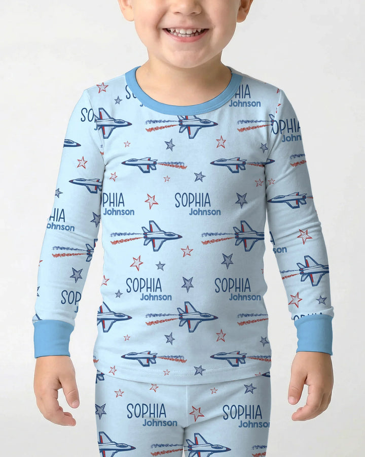 Zweiteiliges Langarm-Pyjama-Set mit Sommerfrüchten