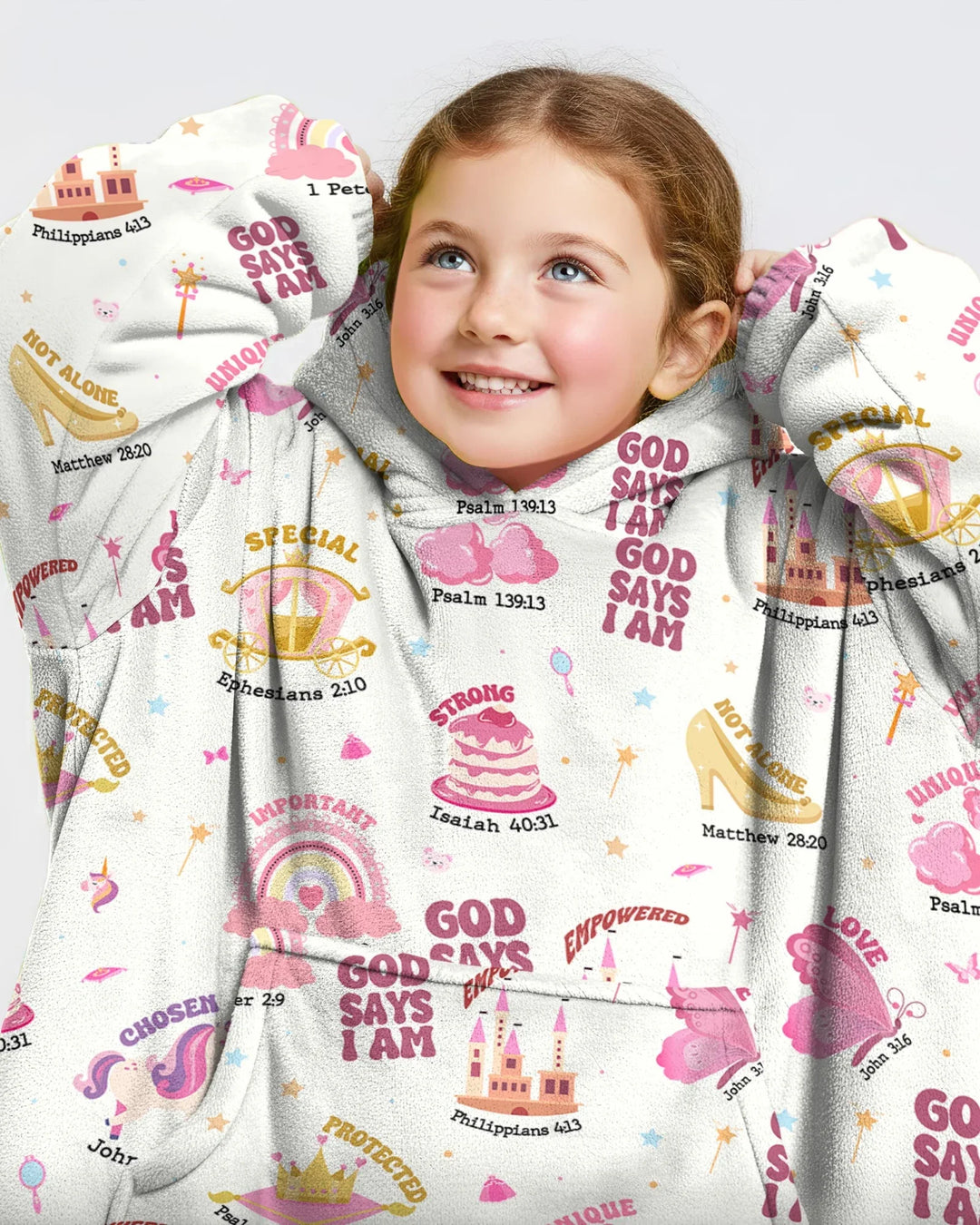 Gott sagt, ich bin ein Mädchen Tragbarer Bambus-Deckenpullover