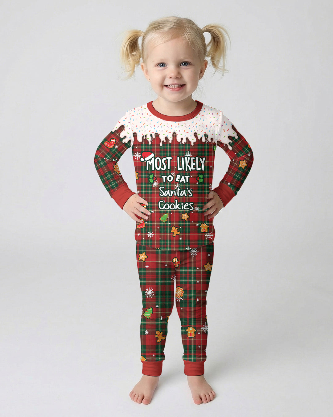 Funny Christmas Family Matching Bamboo Two Piece Long Sleeve Pajama Set