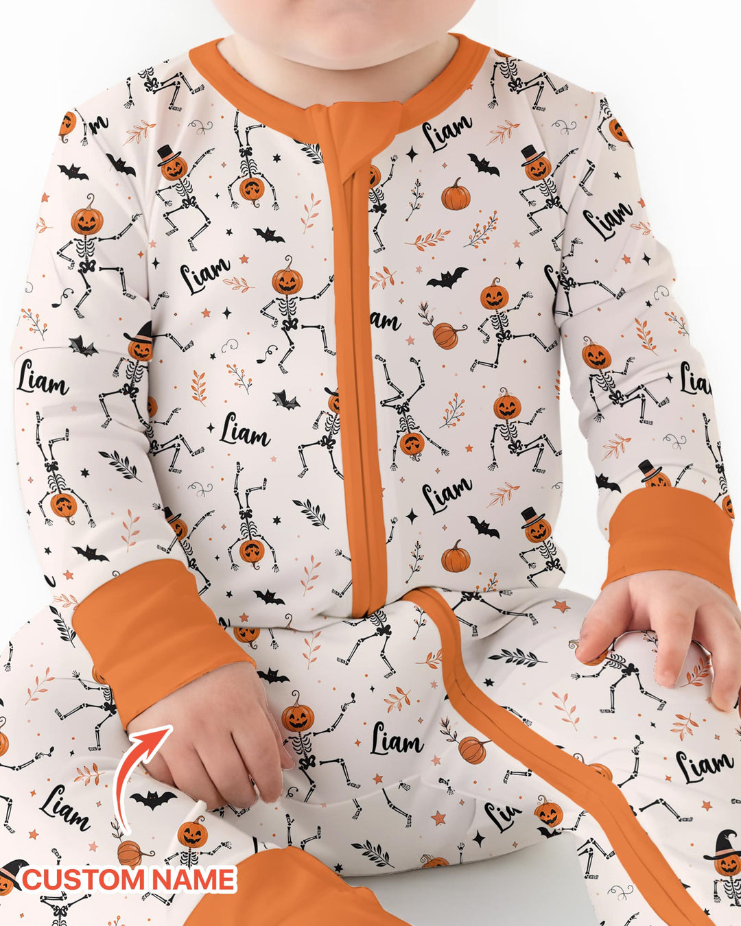 Dancing Pumpkin Skeleton Halloween Bamboo Convertible Zippy