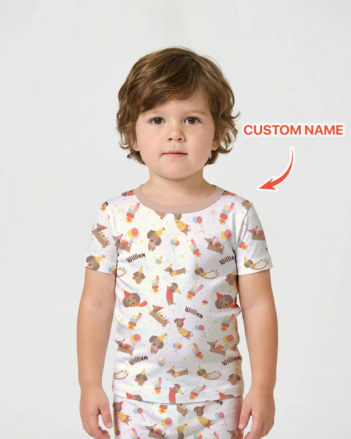 Zweiteiliges Pyjama-Set mit kurzen Ärmeln und Shorts im Sommer-Design